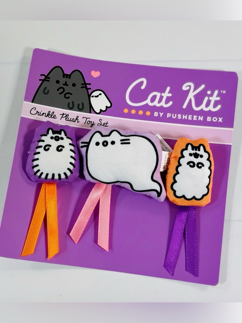 Cat Kit Crinkle Plush Toy Set by Pusheen - Purple/Orange Accents